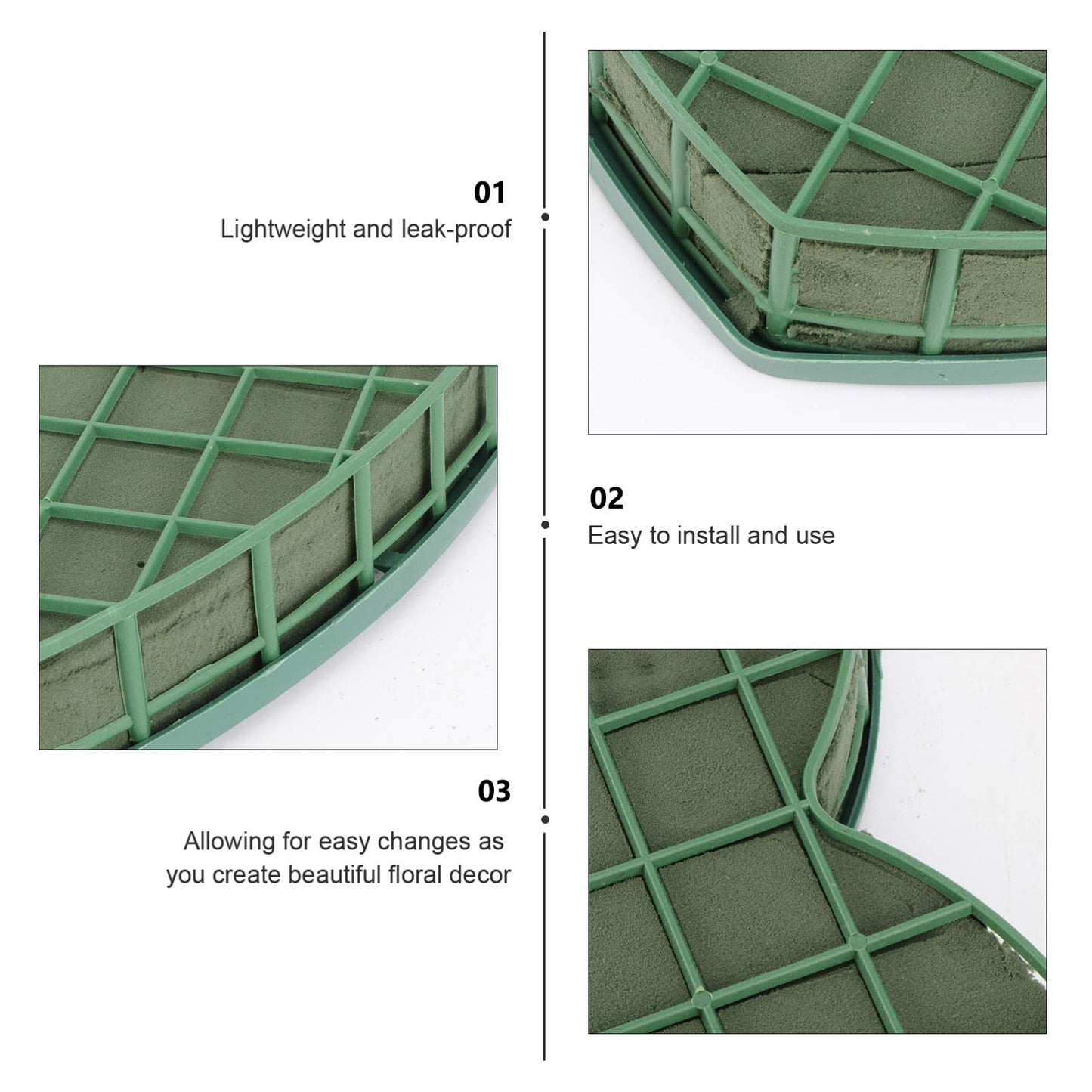 Heart-Shaped Floral Foam Blocks with Suction Cup Tray - 30cm
