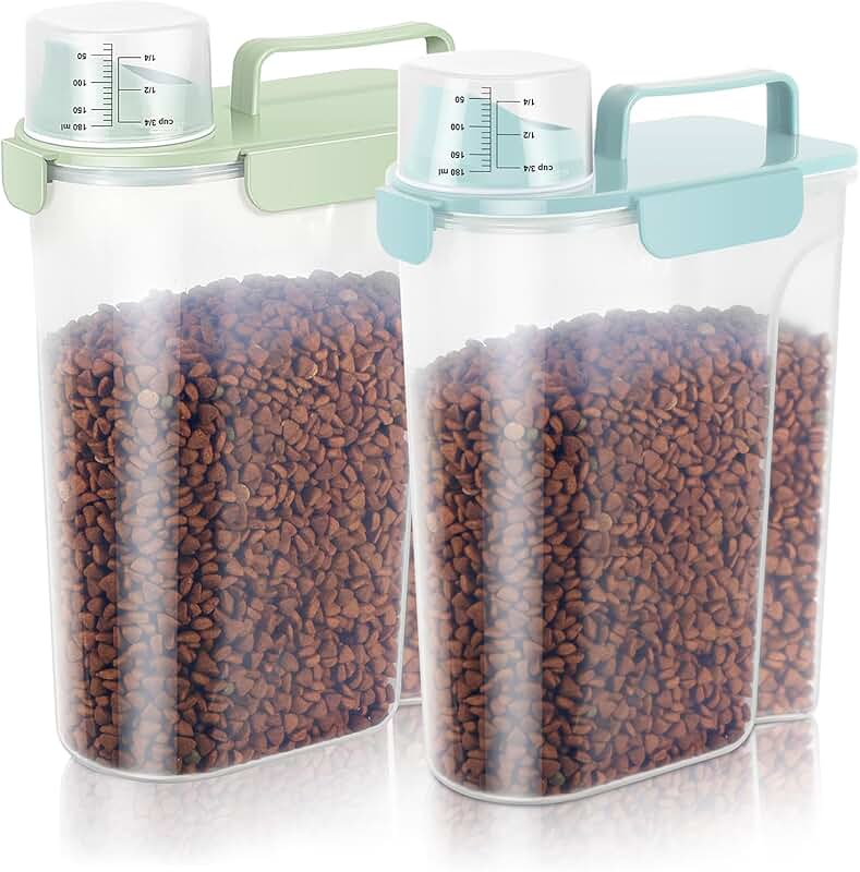 Portable Pet Food Storage Container with Large Spout