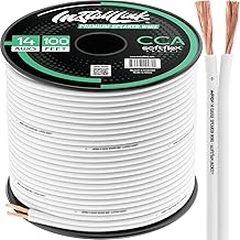 14 Gauge White Speaker Wire, 100ft