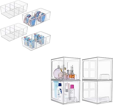 Food and makeup storage organizer bins