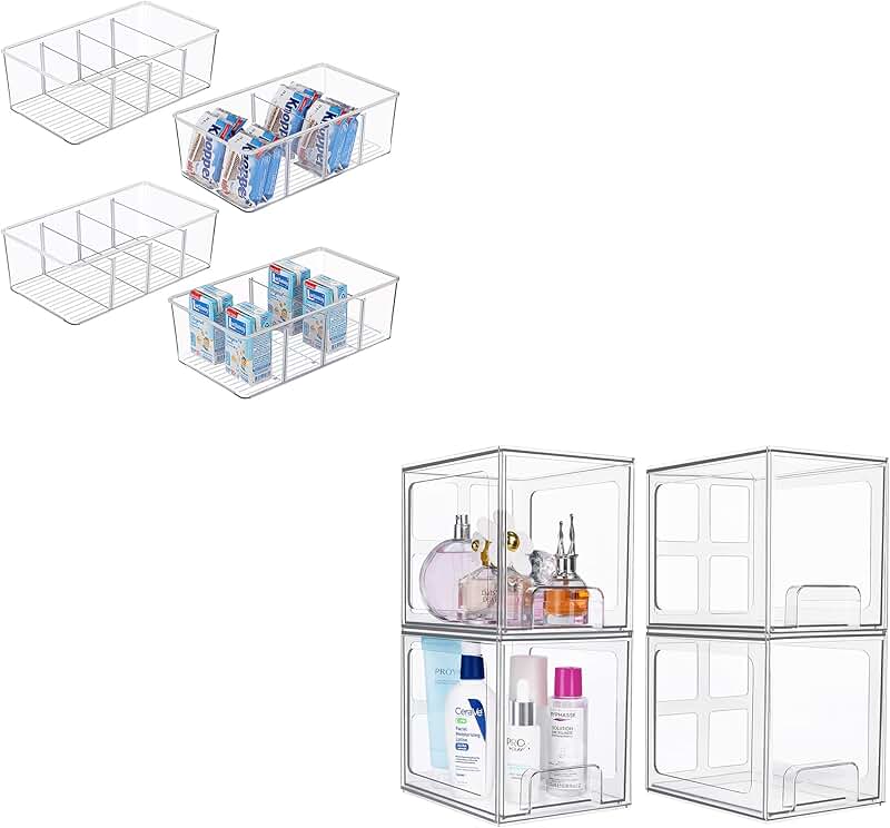 Food and makeup storage organizer bins