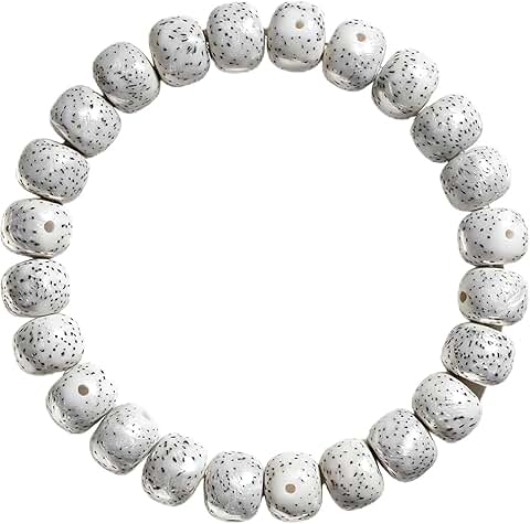 Handmade Bodhi Seed Bead Bracelet with Wooden Beads