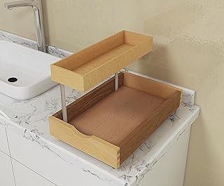 Two-Tier Pull-Out Shelf for Kitchen and Bathroom Storage