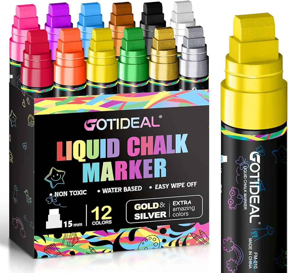 Jumbo Chalk Markers for Blackboard, Car, Glass, and Mirror
