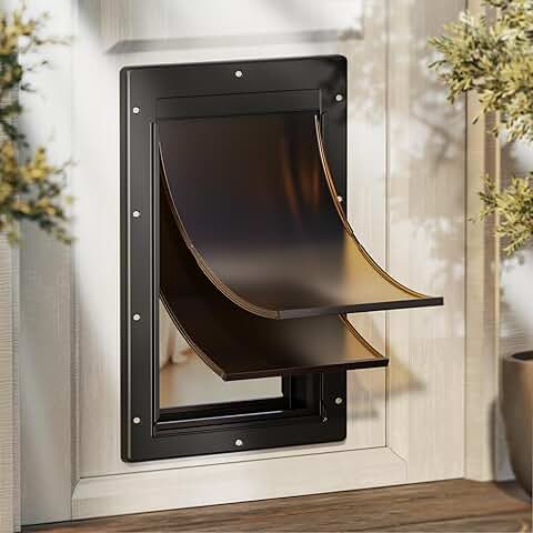 Large Rust-Free Plastic Dog Door with Magnetic Flaps