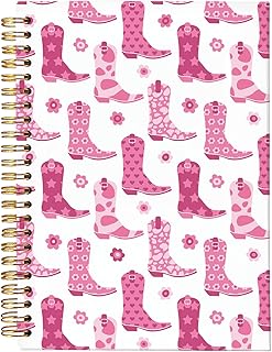 Pink Cowgirl Notebook for Women, 5.5x8.3 Inches