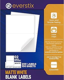 Half Sheet Labels, 5.5" x 8.5", 100 Sheets