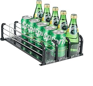 Fridge Drink Organizer with Self-Pushing Dispenser