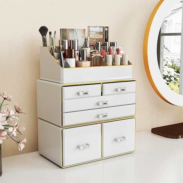 3-Tier 6-Drawer Makeup Organizer for Dresser and Vanity