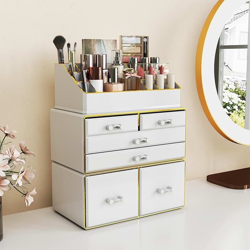 3-Tier 6-Drawer Makeup Organizer for Dresser and Vanity