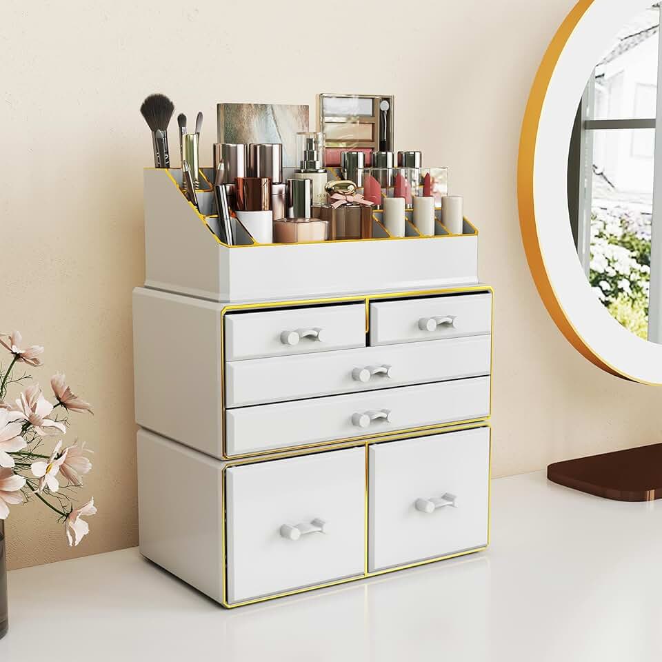 3-Tier 6-Drawer Makeup Organizer for Dresser and Vanity