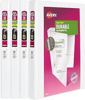 Durable 3-Ring View Binders, 0.5" Slant, 4 Pack