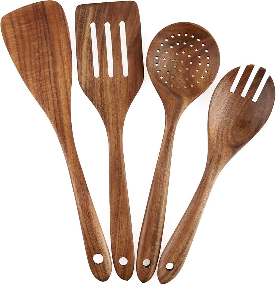 4-Piece Wooden Kitchen Utensil Set