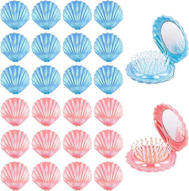 Set of 24 Travel Hair Brushes with Mirrors