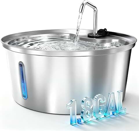 Large Stainless Steel Pet Water Fountain with Filter