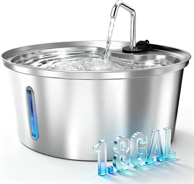 Large Stainless Steel Pet Water Fountain with Filter