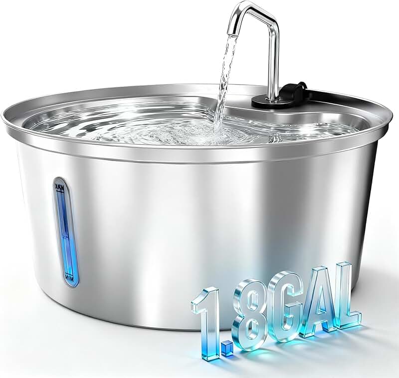 Large Stainless Steel Pet Water Fountain with Filter