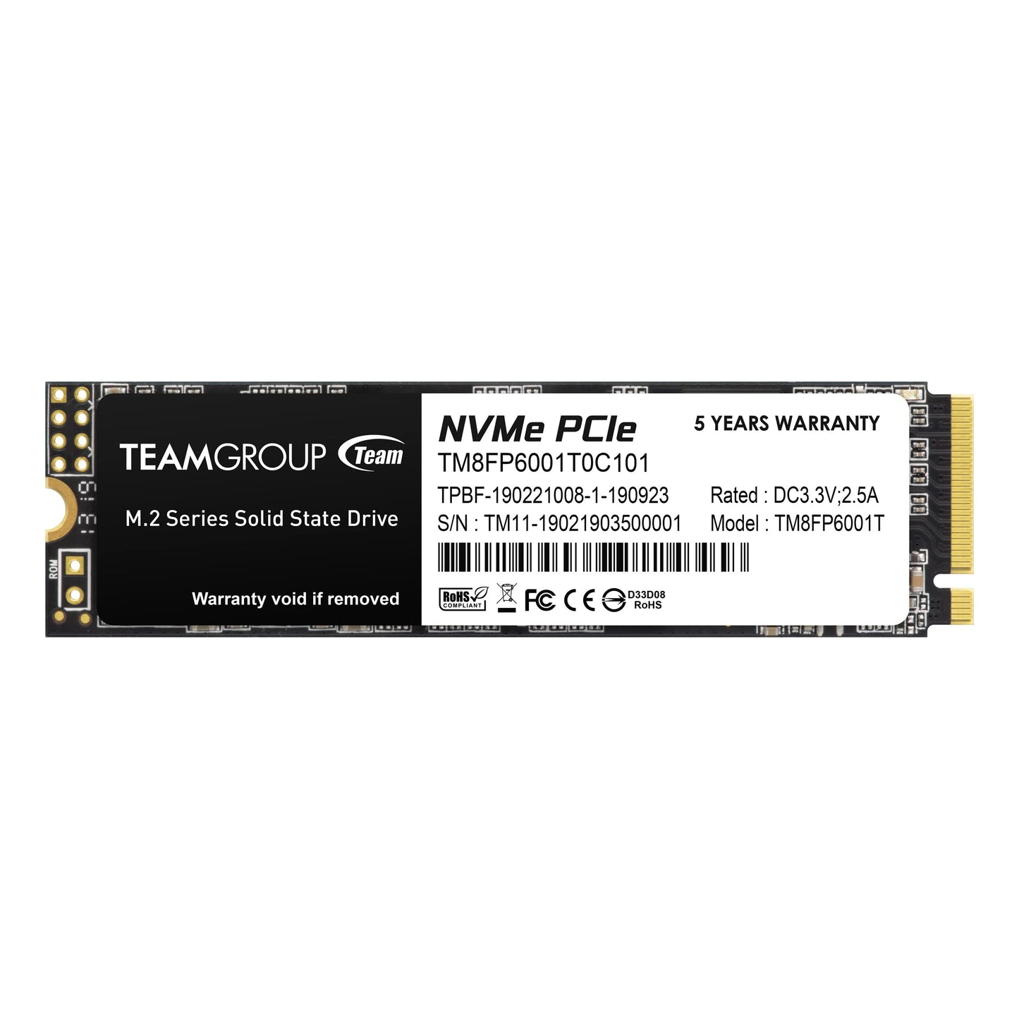 MP33 1TB SLC Cache 3D NAND TLC NVMe 1.3 PCIe Gen3x4 M.2 2280 Internal Solid State Drive SSD (Read/Write Speed up to 1,800/1,500 MB/s) Compatible with Laptop & PC Desktop TM8FP6001T0C101