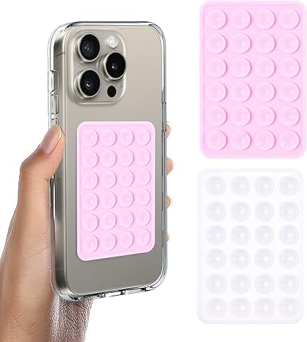 2-Pack Silicone Suction Phone Holders for Videos and Selfies