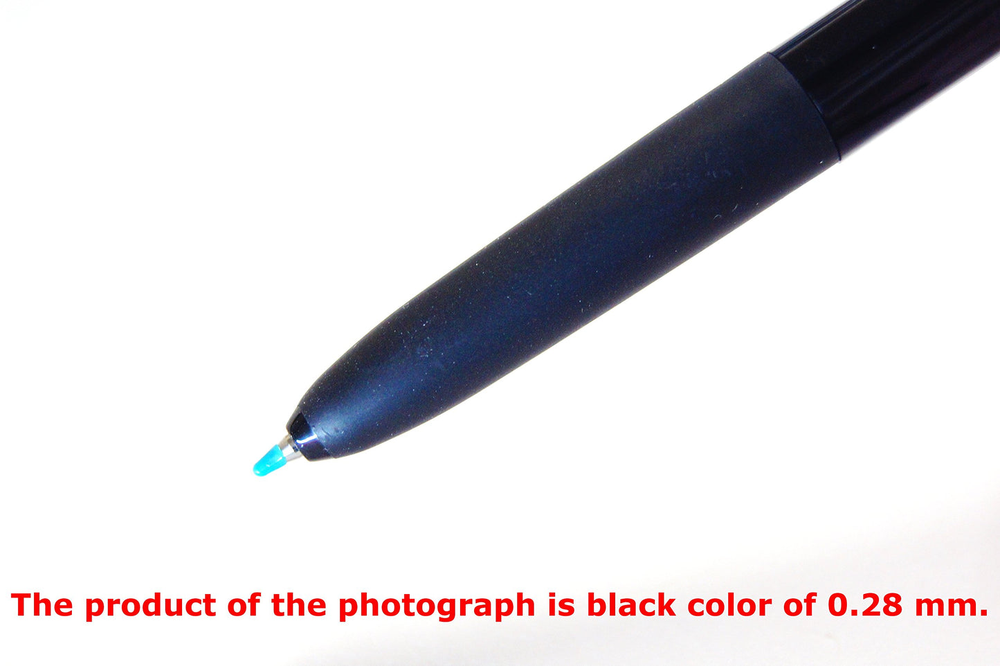 Set of five black ink gel pens with rubber grips