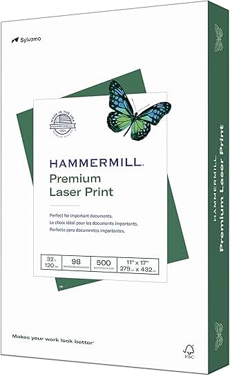 Premium 11x17 Laser Printer Paper, 32 lb, 500 Sheets
