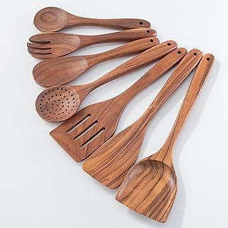 Set of 6 Wooden Cooking Spoons
