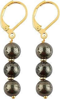 Natural Beads Leverback Earrings for Women