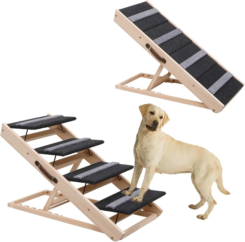 Adjustable 2-in-1 Pet Ramp and Stairs for Small and Large Dogs