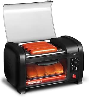 Hot Dog Toaster Oven with Timer and Crumb Tray