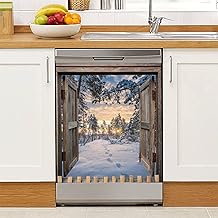 Winter Sunrise Footprints Magnetic Refrigerator Cover