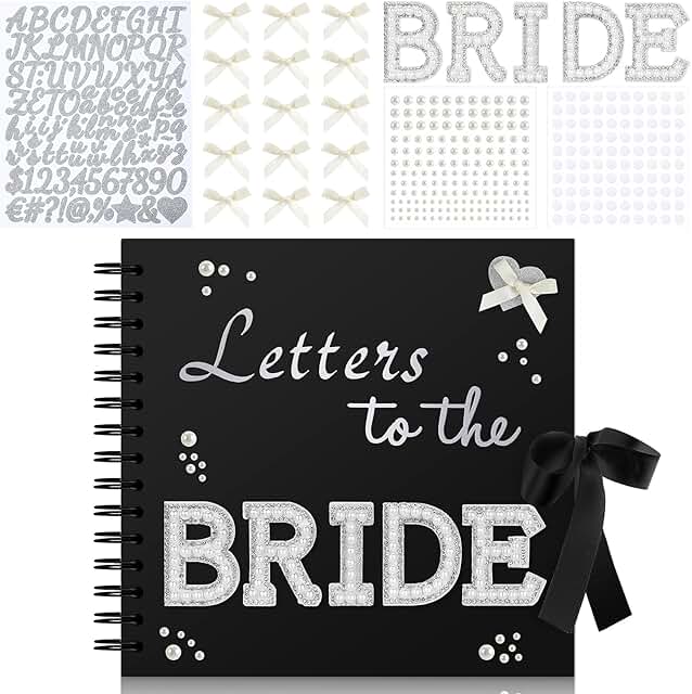 8x8 Inch Bride Letter Scrapbook with Stickers and Bows