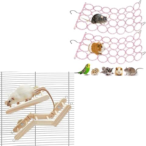 Rat Climbing Activity Set with Rope Net, Ladder, Bridge, and Platforms