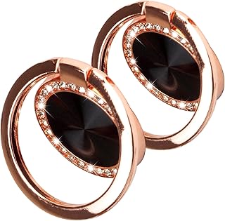 Two-pack circular textured diamond ring holder with 360° rotation