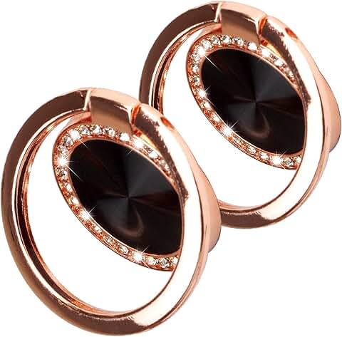 Two-pack circular textured diamond ring holder with 360° rotation