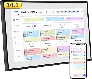10.1 Inch Digital Calendar and Chore Chart with Touchscreen Display