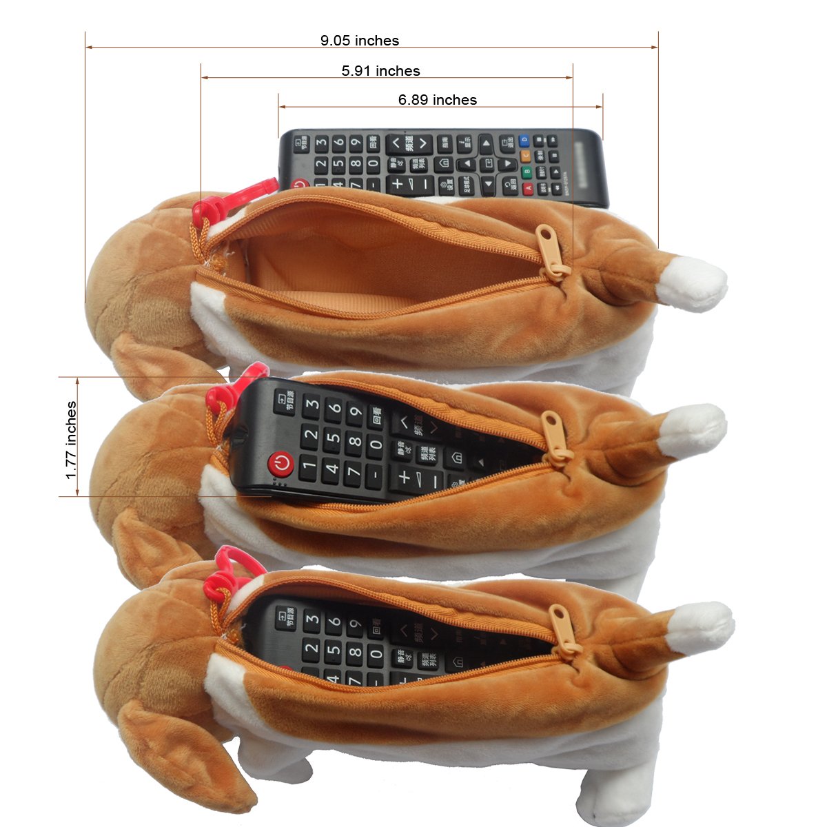 Cute Plush Cartoon Dog Pencil Case and Cosmetic Bag