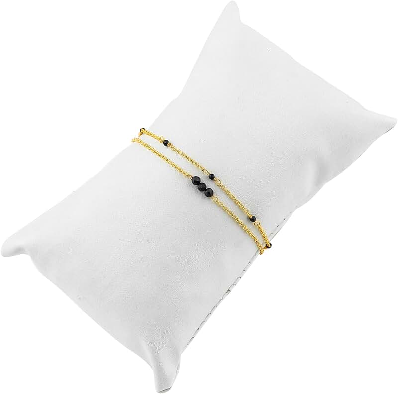 Two-Layer Gold Beaded Chain Bracelet for Women