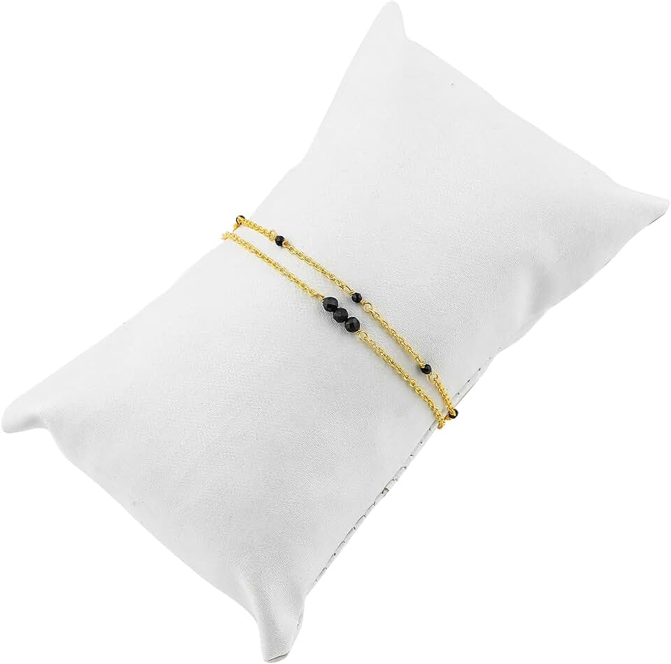 Two-Layer Gold Beaded Chain Bracelet for Women