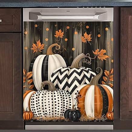 Colorful Pumpkin Magnet Cover for Dishwasher Door