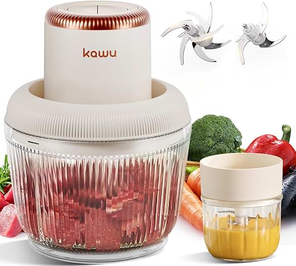 Electric Food Processor with Chopper and Grinder