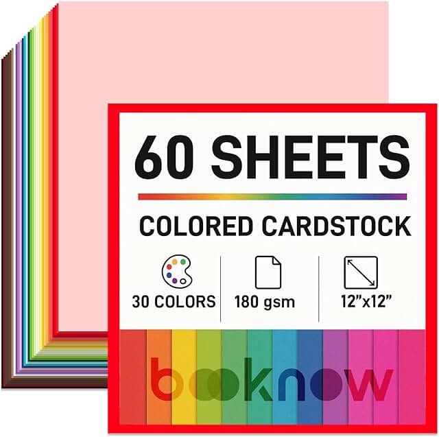 60 Sheets Colored Cardstock Paper for Crafts