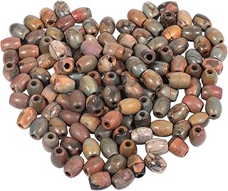 Large Oval Picasso Jasper Beads for Jewelry Making, Pack of 15