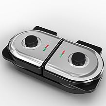 Double Belgian Waffle Maker with Adjustable Browning