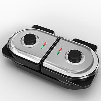 Double Belgian Waffle Maker with Adjustable Browning
