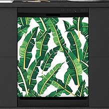 Tropical Banana Leaves Dishwasher Magnet Cover