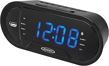 AM/FM Dual-Alarm Digital Clock Radio with Bluetooth