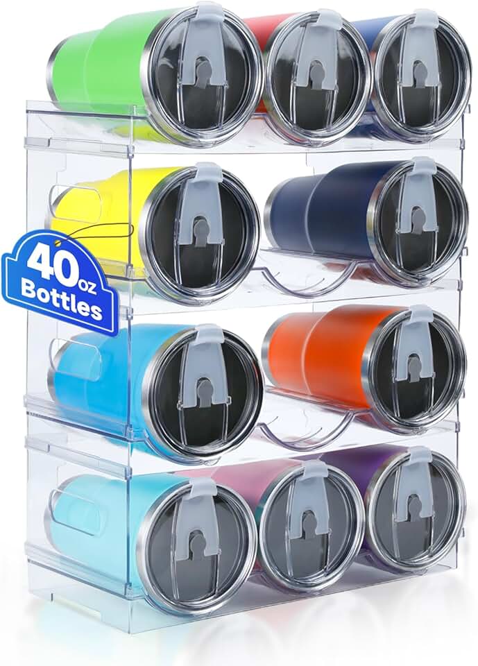 Large Water Bottle Organizer for 40 oz Bottles, 4 Pack