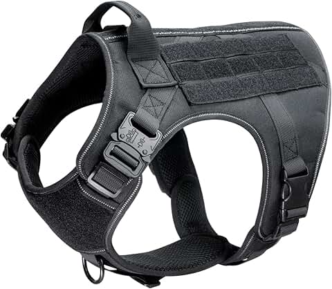Adjustable Tactical Dog Harness with Handle and Reflective Patch