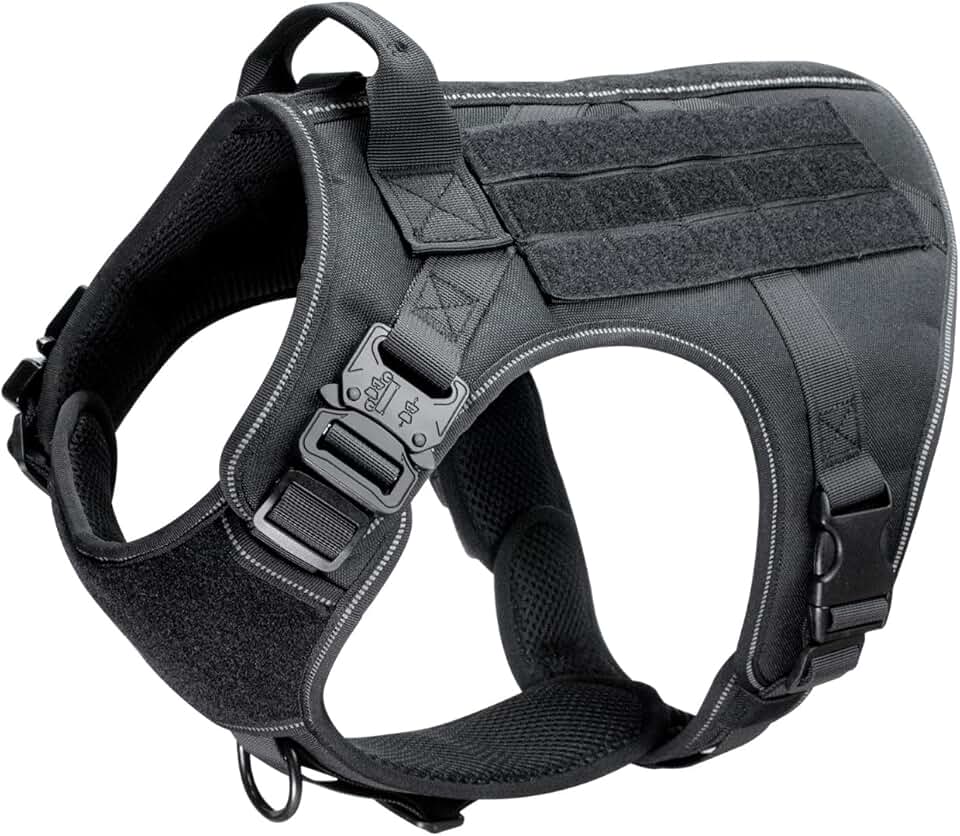 Adjustable Tactical Dog Harness with Handle and Reflective Patch