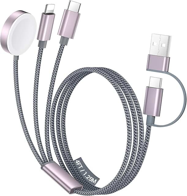 Multi-Device Travel Charging Cable, 4-12FT